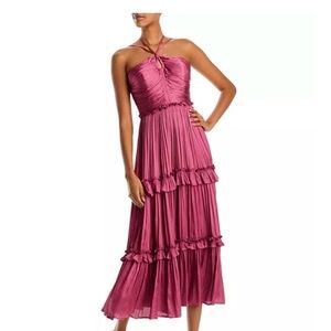 Aqua Strappy Ruched Midi Dress